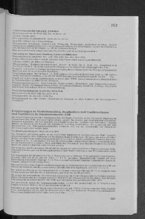 V.3 Erläuterungen zu Studentenzahlen, Beurlaubten und Gasthörerinnen und Gasthörern im Sommersemester 2000