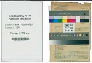 Entnazifizierung Wilhelm Clermont , geb. 27.06.1906 (Schlosser)