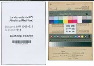 Entnazifizierung Heinrich Duehrkop , geb. 24.09.1889 ()