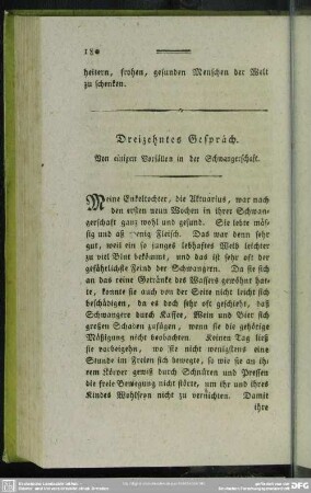Dreizehntes Gespräch. Von einigen Vorfällen in der Schwangerschaft
