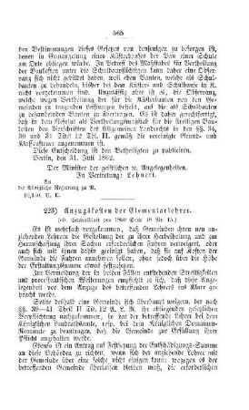 Anzugskosten der Elementarlehrer : [V. Elementarschulwesen]