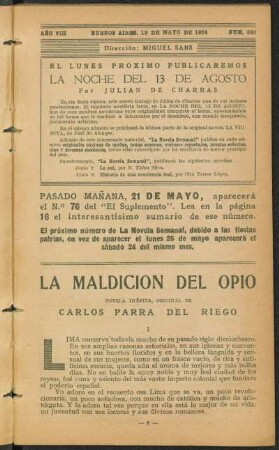 1924008340: La maldición del opio : novela inédita