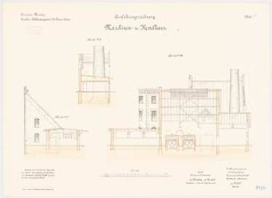 Bekleidungsamt des VII. Armeekorps, Münster: Kessel- und Maschinenhaus: Schnitte 1:100