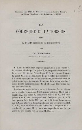 LA COURBURE ET LA TORSION.