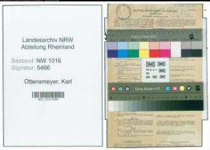 Entnazifizierung Karl Ottensmeyer , geb. 14.05.1892 (Steuerinspektor)