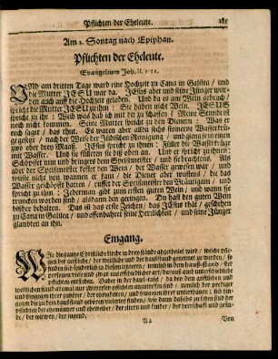 Am 2. Sontag nach Epiphan. Pflichten der Eheleute