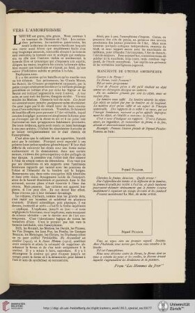 [Gabriel Reuillard] Vers L’Amorphisme [reprint from “Les Hommes du Jour,” May 3, 1913]