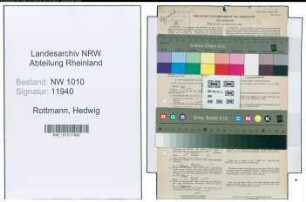 Entnazifizierung Hedwig Rottmann , geb. 23.10.1898 ()