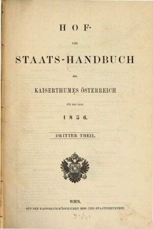 Hof- und Staats-Handbuch des Kaiserthumes Österreich. 1856,3