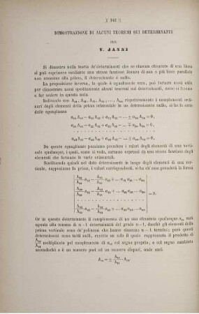Dimostrazione di alcuni teoremi sui determinanti.