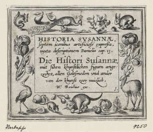 Historia Susannæ, Titelblatt aus: "Susanna und die beiden Alten"