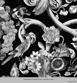 Die Madonna mit Kind im Blumenkranz und zwei Heiligen