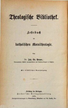 Lehrbuch der katholischen Moraltheologie