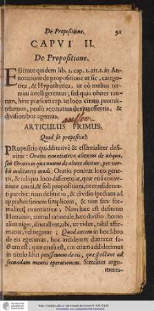 Capvt II. De Propositione.