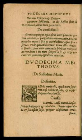 Duodecima Methodus: De Salsedine Maris.