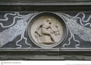 Acht Reliefmedaillons mit Szenen nach antiken Gemmen und Medici Wappen, Diomedes und das Palladium