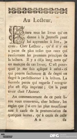 Au Lecteur.