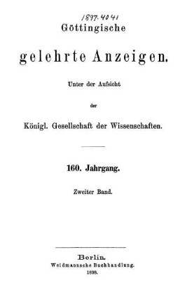 160,2: Göttingische gelehrte Anzeigen