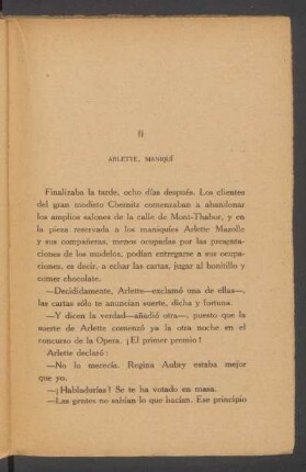 II - Arlette, maniquí