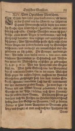 XIV. Von Optischen Menschen.