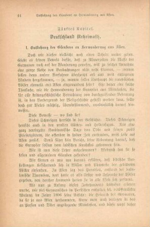 Fünftes Kapitel. Deutschland Urheimath