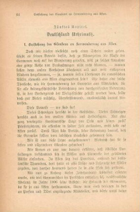 Fünftes Kapitel. Deutschland Urheimath