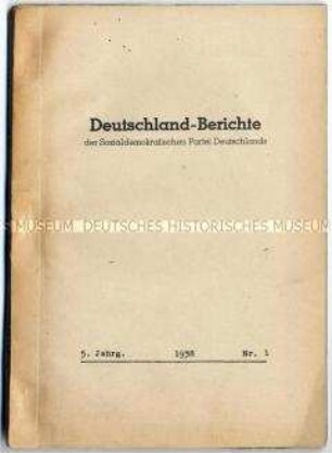 Maschinenschriftlicher Monatsbericht der SPD im Prager Exil (Sopade) über die wirtschaftliche und politische Lage in Deutschland - Sachkonvolut