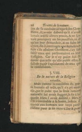 § VIII. De la nature de la Religion revelee.
