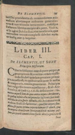 Cap. I. De Elementis, Ut Sunt Principia Mistorum