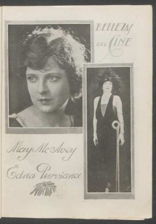 Bellezas del cine - [Fotografías] : [Retratos de] May McAvoy [y] Edna Purviance