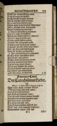 Zweyter Titul. Der Catechismus Lieder.