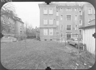 Dresden-Striesen, Bärensteiner Straße 10. Wohnhaus. Hoffront (Teilansicht)