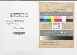 Entnazifizierung Peter Wirts , geb. 31.03.1895 (Prokurist)