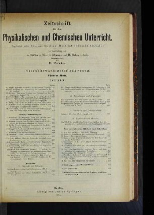 Vierundzwanzigster Jahrgang. Viertes Heft.