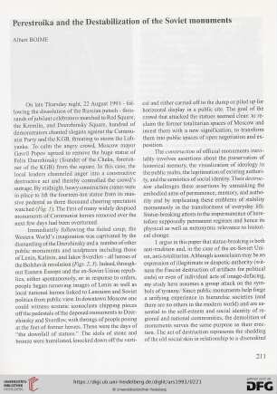 Perestroika and the destabilization of the Soviet monuments