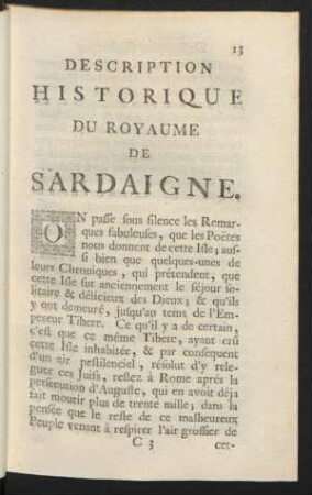 Description Historique Du Royaume De Sardaigne.