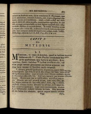 Caput V. De Meteoris. - Cap. VI. De Fossilibus, Sive Mineralibus.