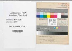 Entnazifizierung Franz Buchmueller , geb. 26.12.1900 (Kaufmaennischer Angestellter)