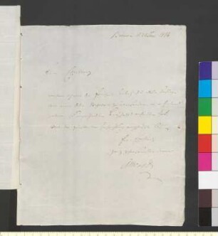 Brief von Albers, Johann Abraham an Goethe, Johann Wolfgang von