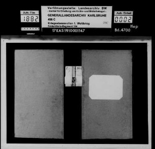 Gesamtregister für das Regiment einschließlich der Leichten Munitionskolonnen Nr. 892, 917 und 1273