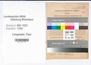 Entnazifizierung Paul Langwieler , geb. 27.07.1906 (Kaufmann)