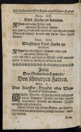 Zusatz Des Siebenden Capitels, Von schwartzen Farben.