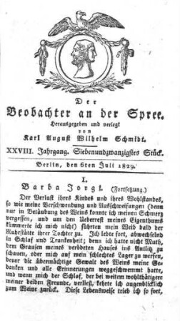27. Stueck, 6. Juli 1829
