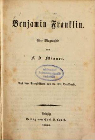 Benjamin Franklin : eine Biographie.