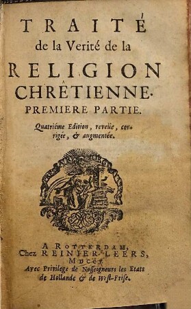 Traité de la vérité de la religion chrêtienne, 1
