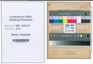 Entnazifizierung Elisabeth Weiler , geb. 23.03.1905 ()