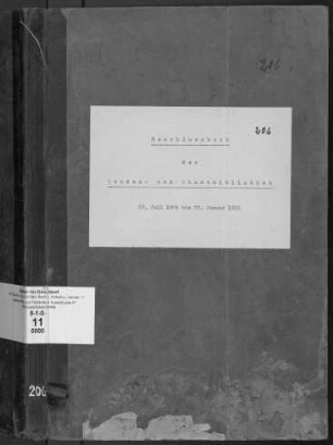 Beschlussbuch der Landes- und Stadtbibliothek