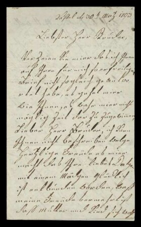 Brief von Henriette Philippine Zimmer an Philipp Wilhelm Grimm
