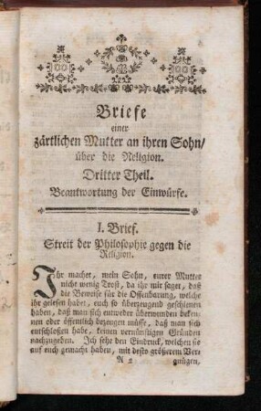 Dritter Theil. Beantwortung der Einwürfe.