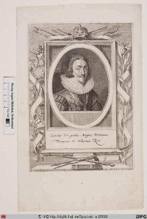 Bildnis Karl (Charles) I. (Stuart), König von England u. Schottland (reg. 1625-49)